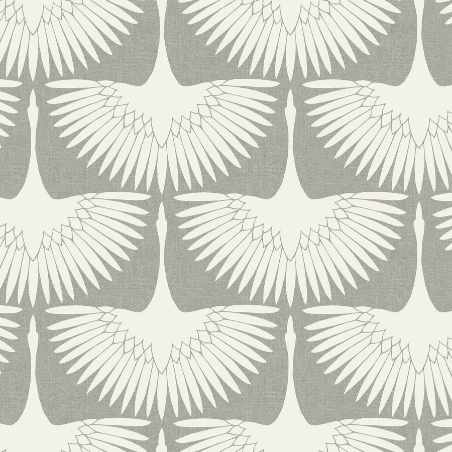 Feather Flock Peel And Stick Wallpaper By Genevieve Gorder-Tempaper & Co.-Tempaper-FE4023-DecorSingle Roll-Chalk Scallops-1-France and Son