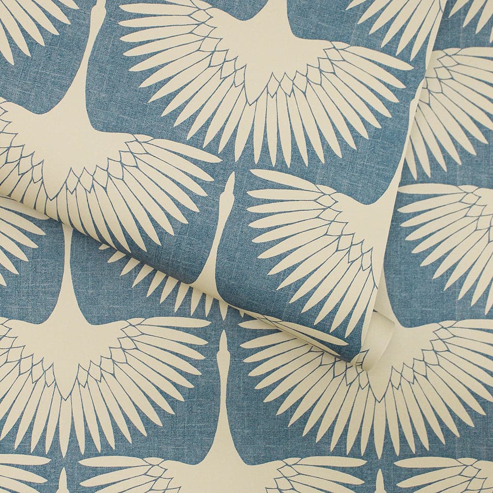 Feather Flock Peel And Stick Wallpaper By Genevieve Gorder-Tempaper & Co.-Tempaper-FE4023-DecorSingle Roll-Chalk Scallops-11-France and Son