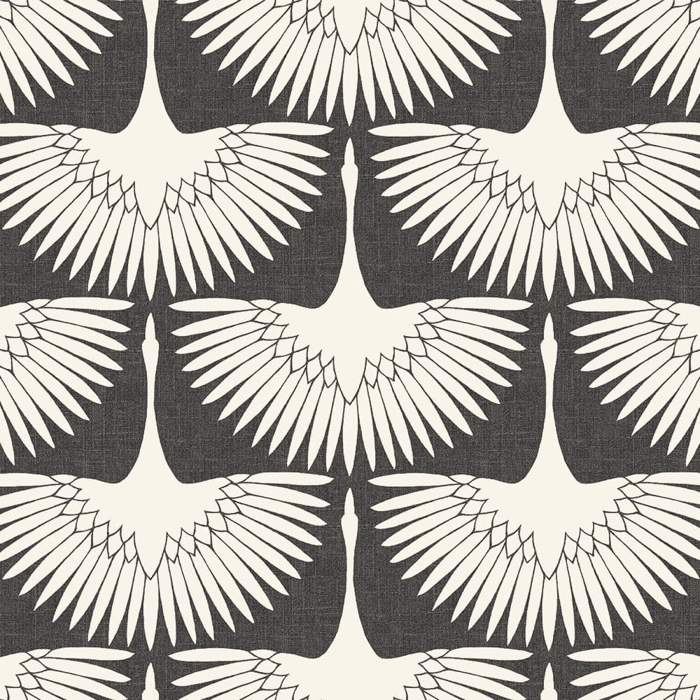 Feather Flock Peel And Stick Wallpaper By Genevieve Gorder-Tempaper & Co.-Tempaper-FE14118-DecorSingle Roll-Storm Grey Scallops-20-France and Son