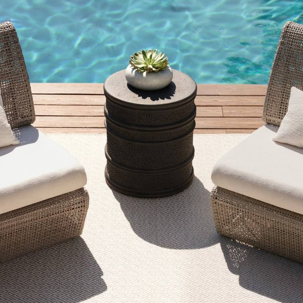 Outdoor Side Tables Fitzroy Outdoor End Table - Black