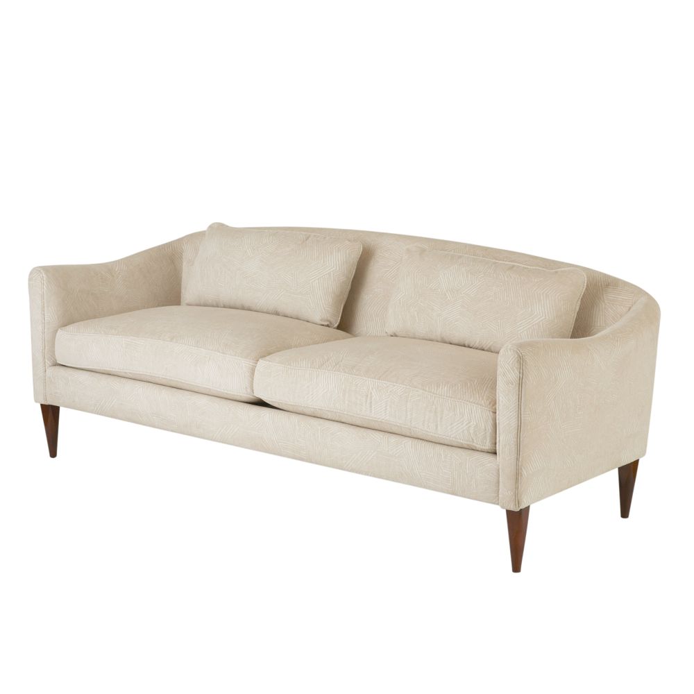 Lisette Sofa Textured Ivory Dark Walnut - Brown