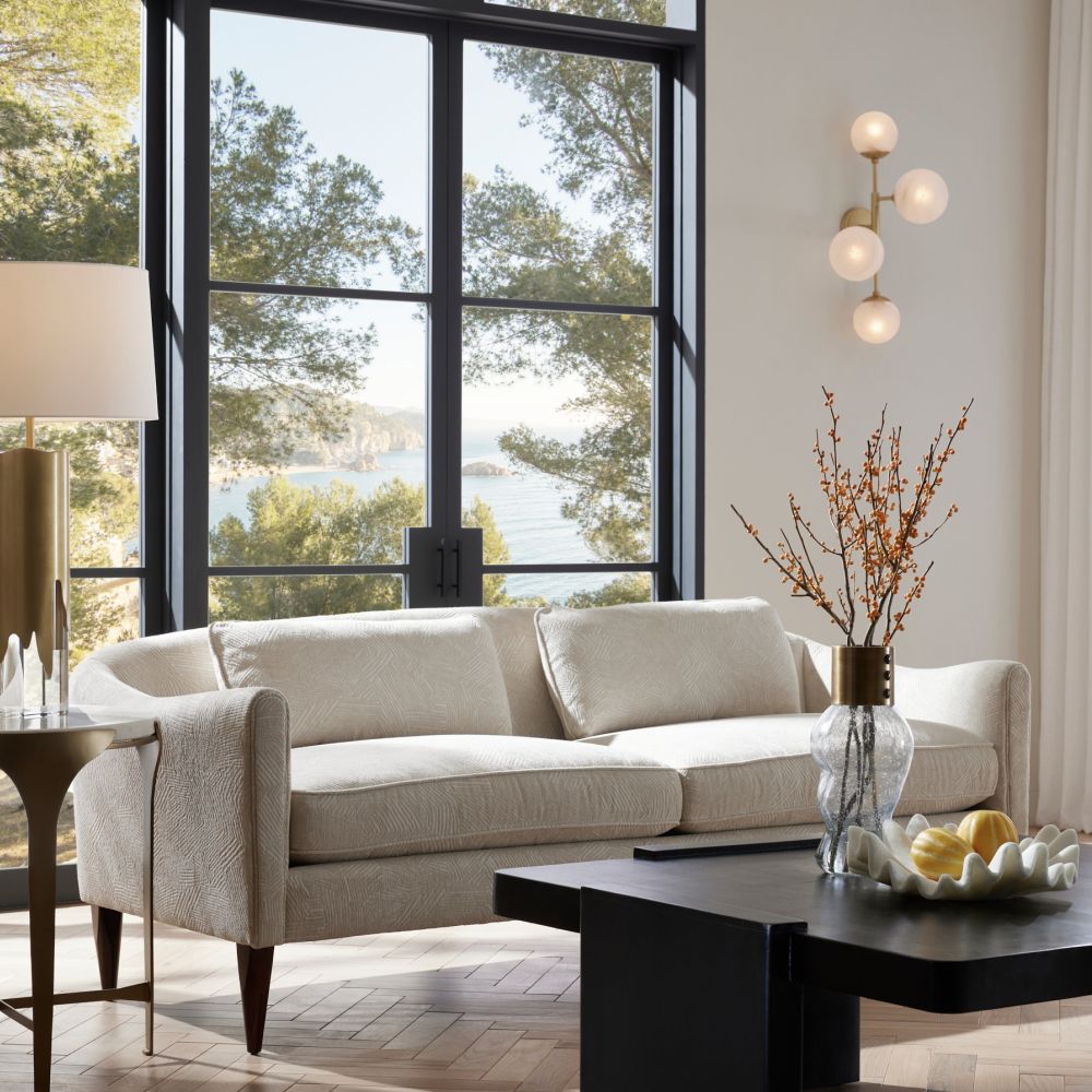 Sofas Lisette Sofa Textured Ivory Dark Walnut - Brown