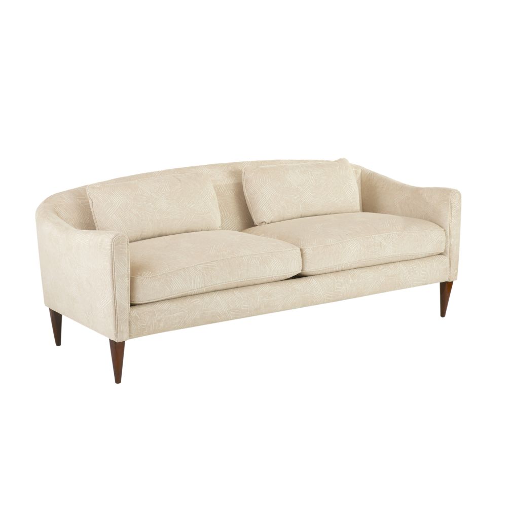 Sofas Lisette Sofa Textured Ivory Dark Walnut - Brown