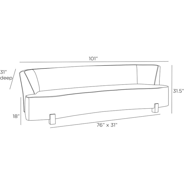 Antoinette Sofa Heron Linen - White