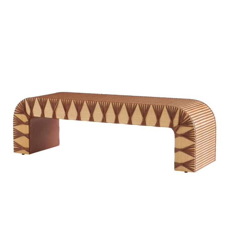 Roldan Waterfall Bench with Leather Straps