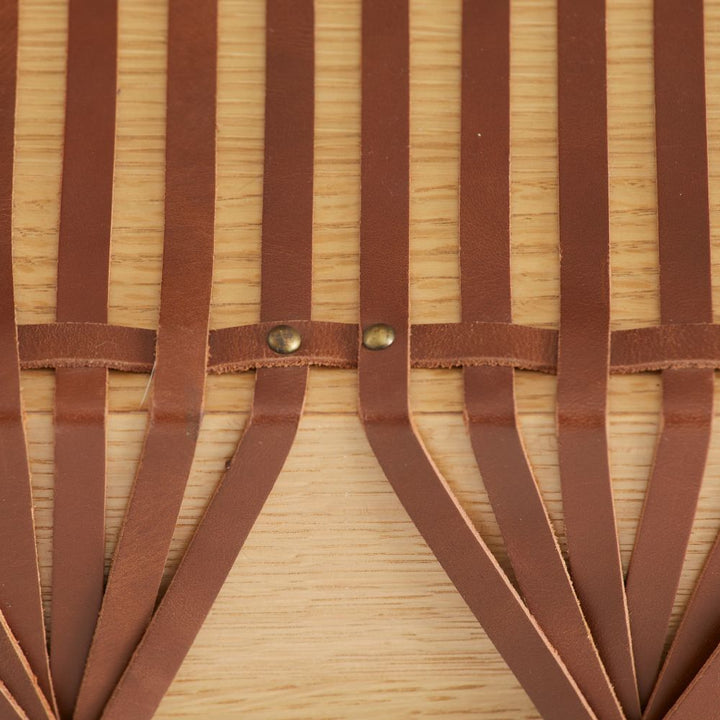 Roldan Waterfall Bench with Leather Straps