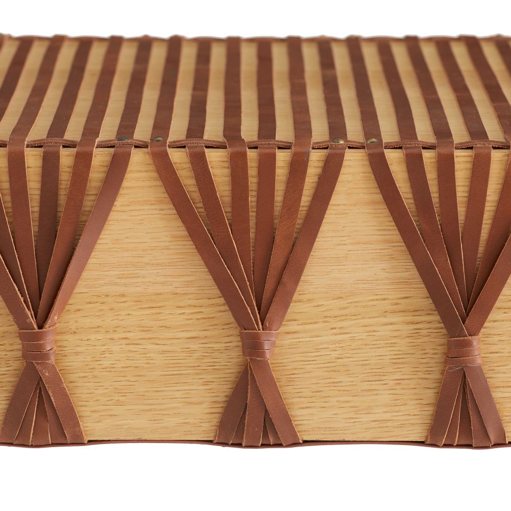 Roldan Waterfall Bench with Leather Straps
