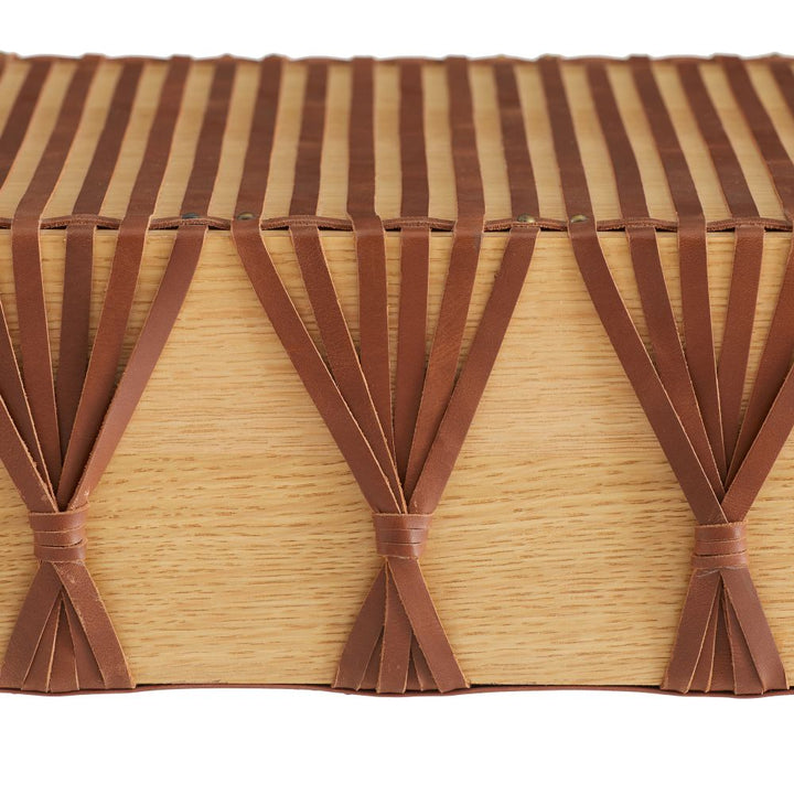 Roldan Waterfall Bench with Leather Straps