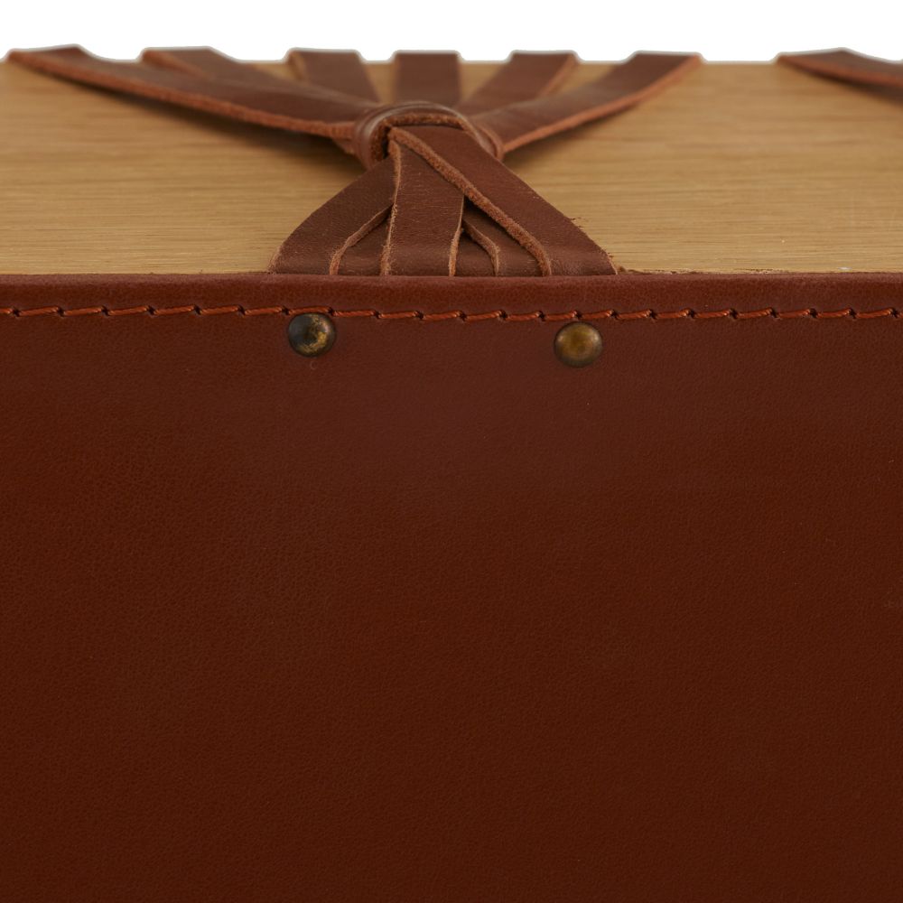 Roldan Waterfall Bench with Leather Straps