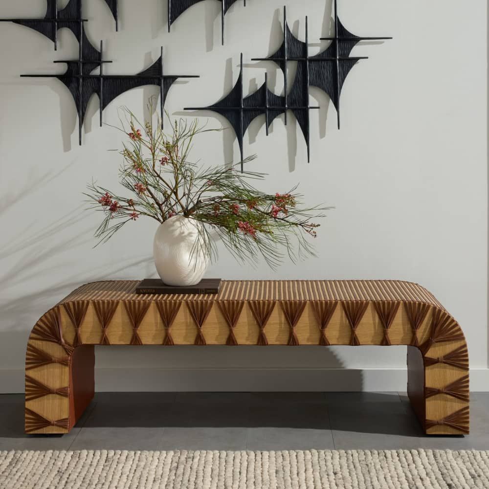Benches Roldan Waterfall Bench with Leather Straps
