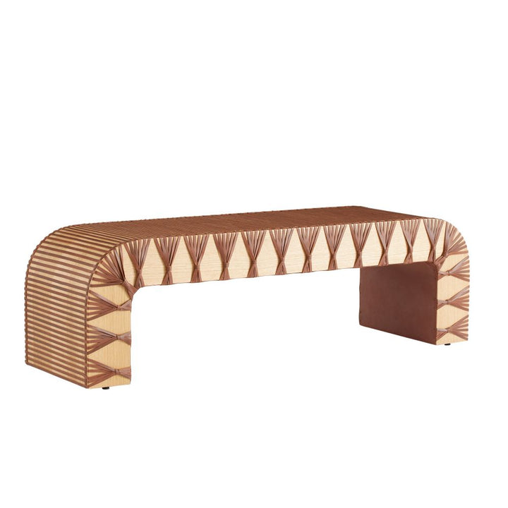 Roldan Waterfall Bench with Leather Straps