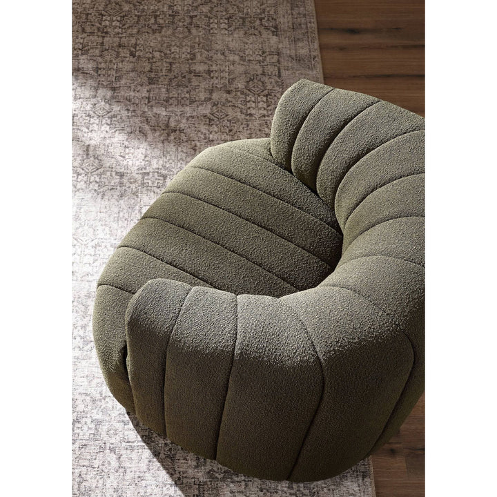 Parker Swivel Chair - FIQA Boucle Olive