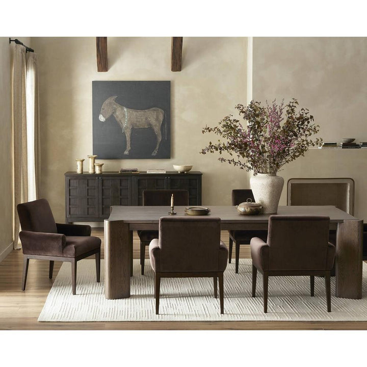 Soho Dining Table: Aged Natural Oak Veneer