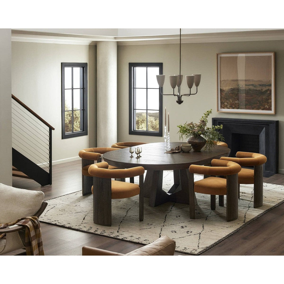 Zara Round Extension Dining Table - Fawn Oak - Brown