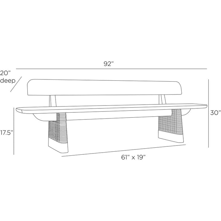 Yvette Outdoor Bench - Natural