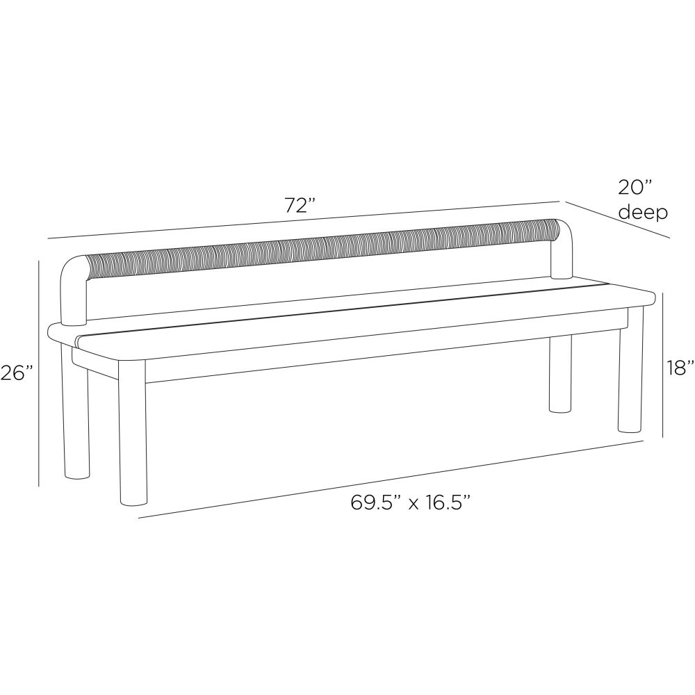 Marina Outdoor Bench - Brown