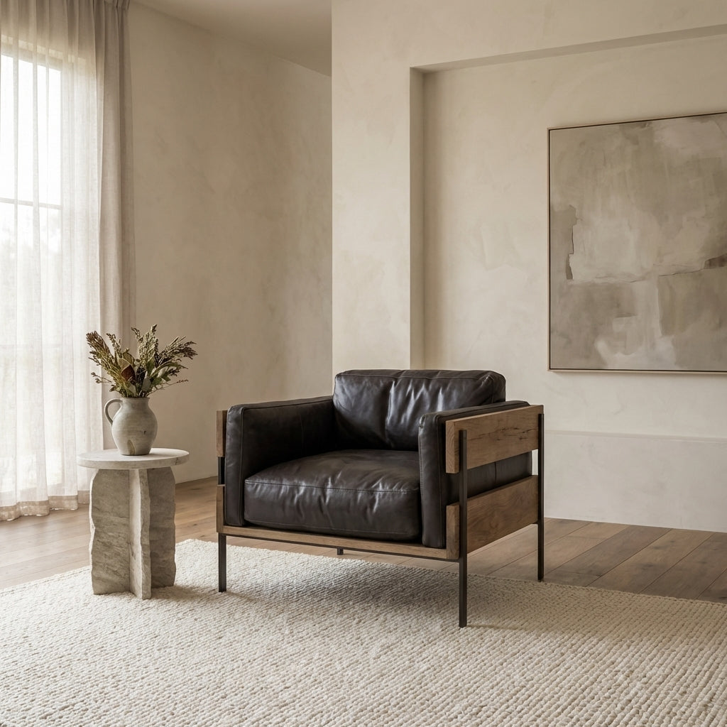 Carson II Chair - Antique Espresso Leather by Sonder Living