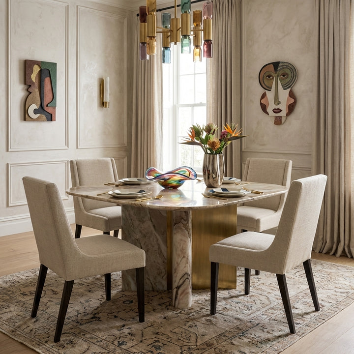 Jake Upholstered Dining Chair with Textured Linen Fabric