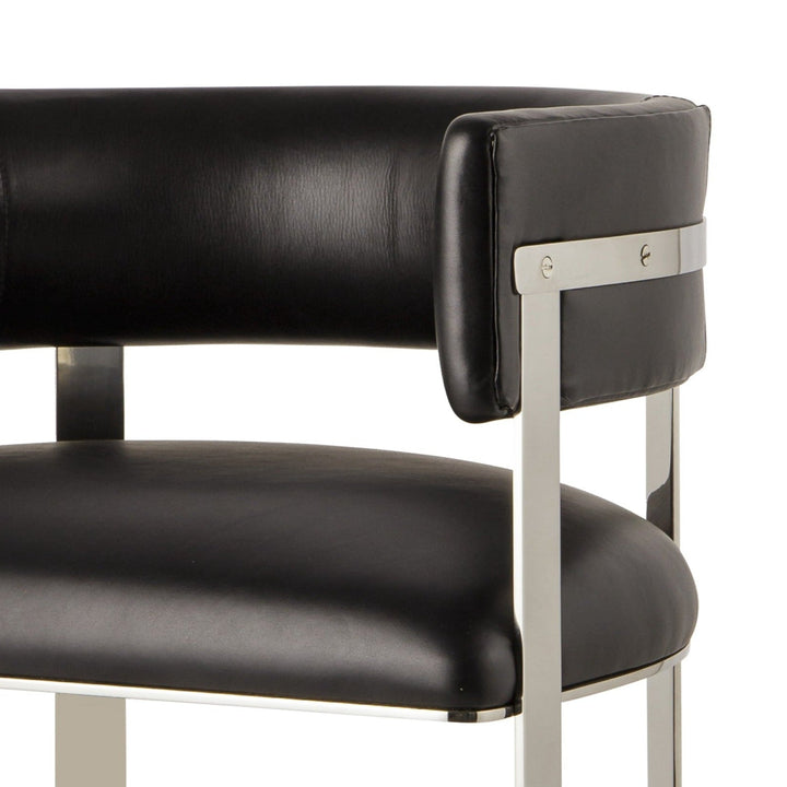 Kelly Hoppen Art Dining Chair - Black Leather/ Stainless Steel