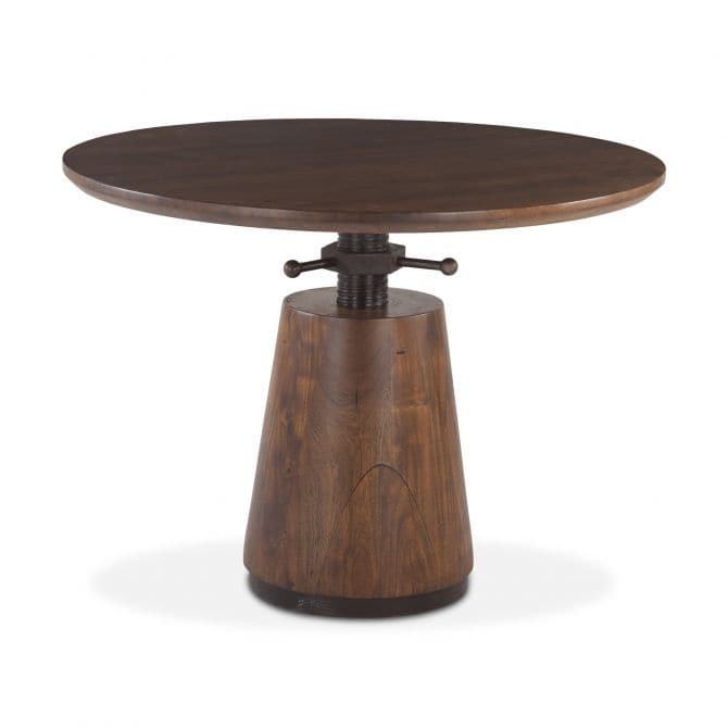 Industrial Modern 40" Round Adjustable Table Walnut-Home Trends & Designs-HOMETD-FIM-RDA40WN-Dining Tables-1-France and Son