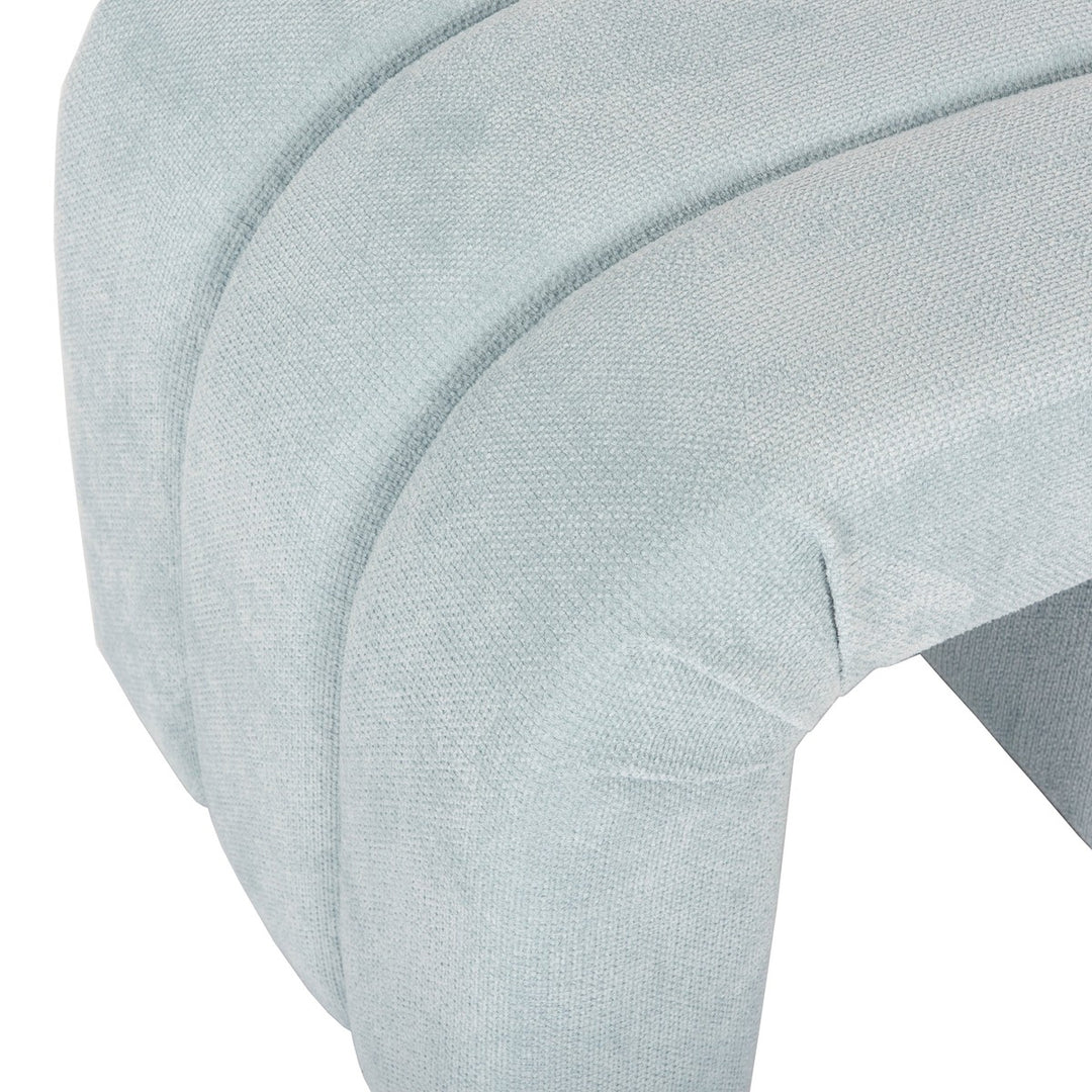 Finch - Horizontal Channeled Stool In Performance Light Blue Chenille