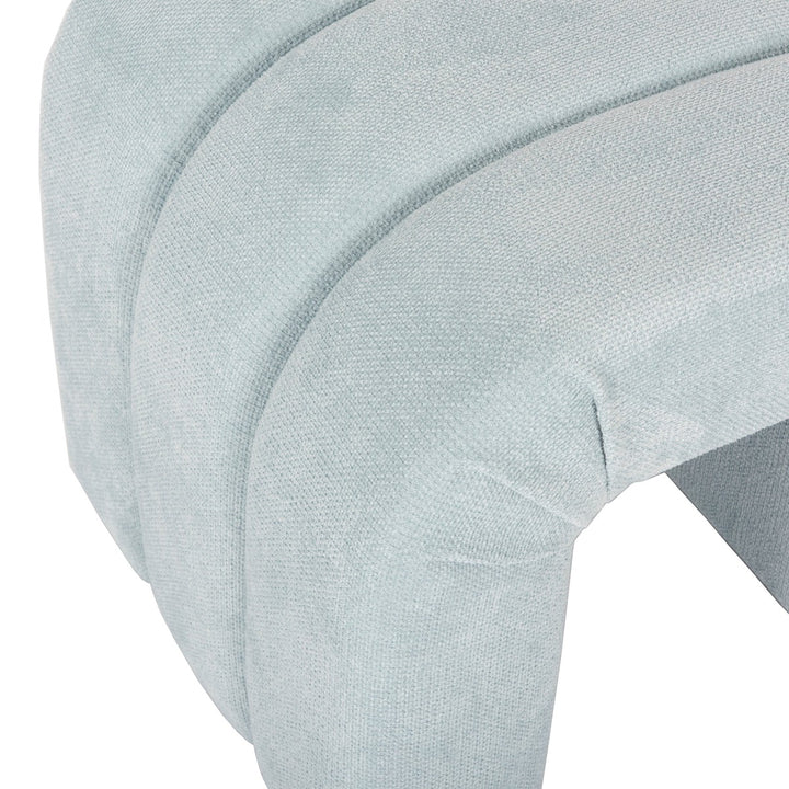 Finch - Horizontal Channeled Stool In Performance Light Blue Chenille