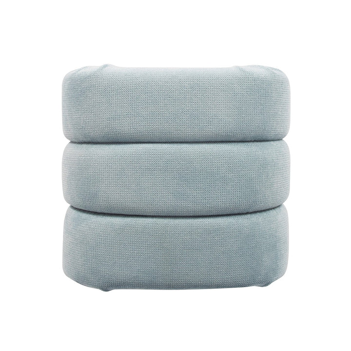 Finch - Horizontal Channeled Stool In Performance Light Blue Chenille