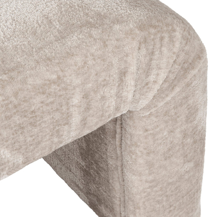 Finch - Horizontal Channeled Stool In Taupe Textured Chenille