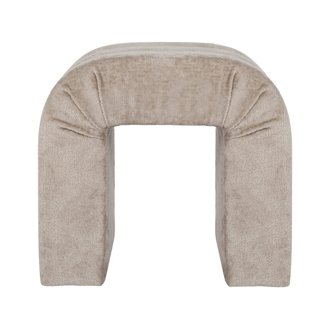 Finch - Horizontal Channeled Stool In Taupe Textured Chenille