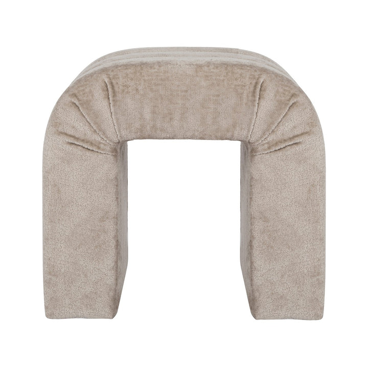 Finch - Horizontal Channeled Stool In Taupe Textured Chenille