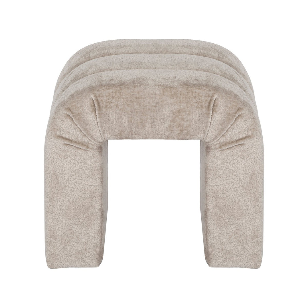 Finch - Horizontal Channeled Stool In Taupe Textured Chenille