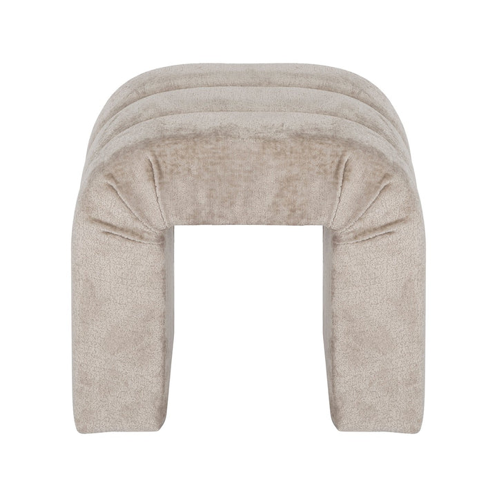 Finch - Horizontal Channeled Stool In Taupe Textured Chenille