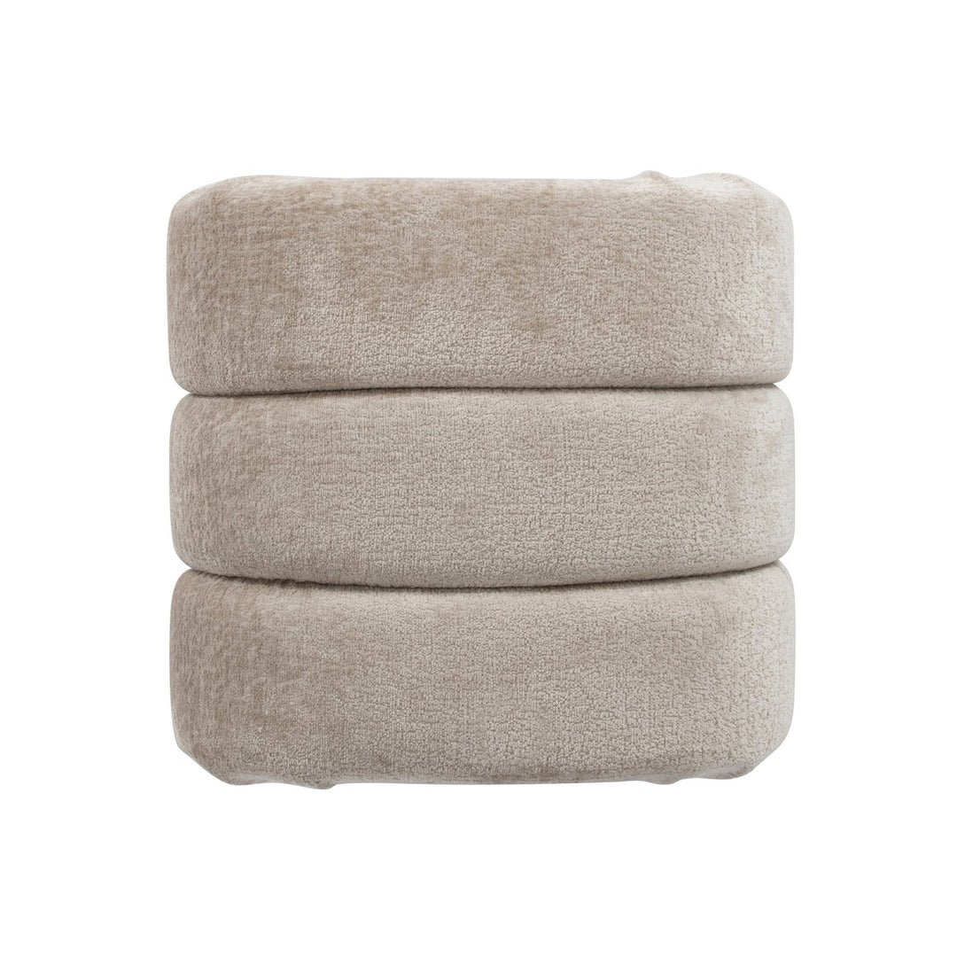 Finch - Horizontal Channeled Stool In Taupe Textured Chenille