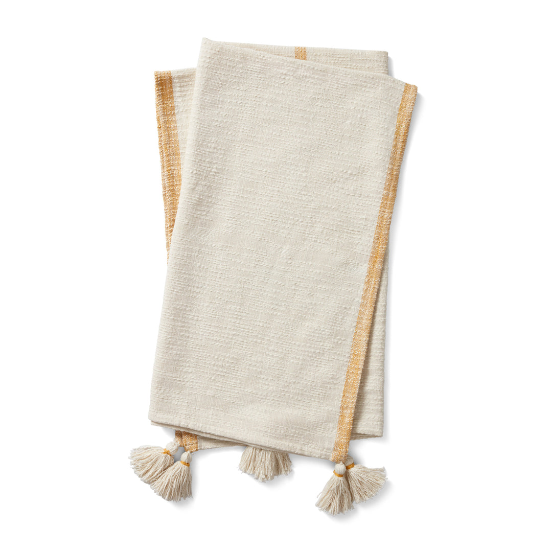 Magnolia Home by Joanna Gaines x Loloi TMH0001 Ivory / Ochre 4'-2" x 5' Throw