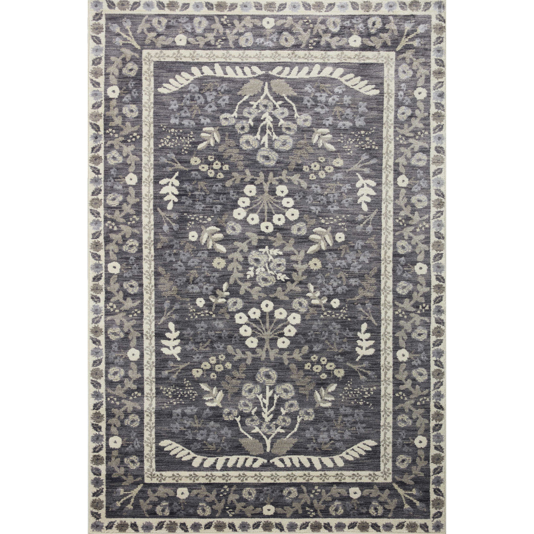 Rifle Paper Co. x Loloi Fiore Charcoal / White 6'-3" x 9' Area Rug