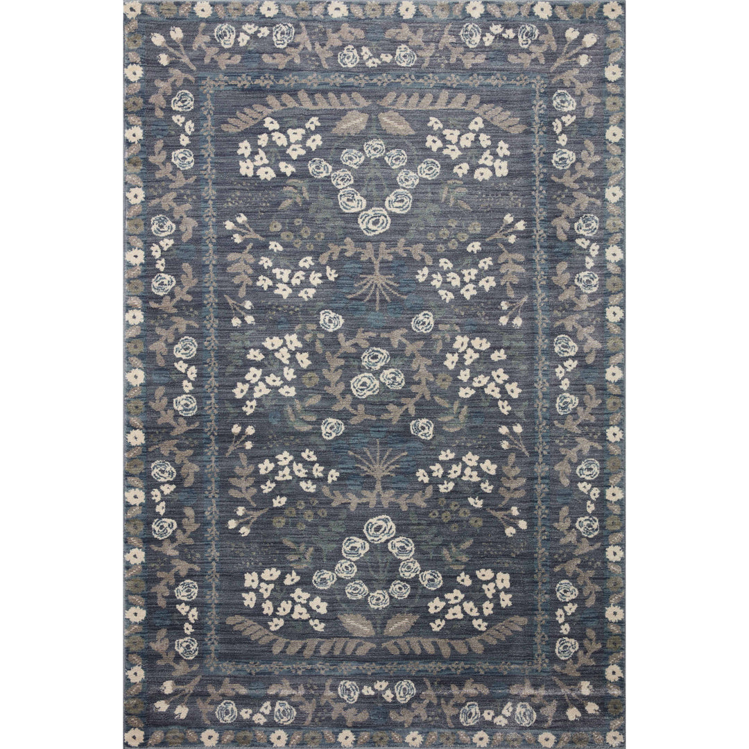 Rifle Paper Co. x Loloi Fiore Navy Grey 18" x 18" Sample Rug