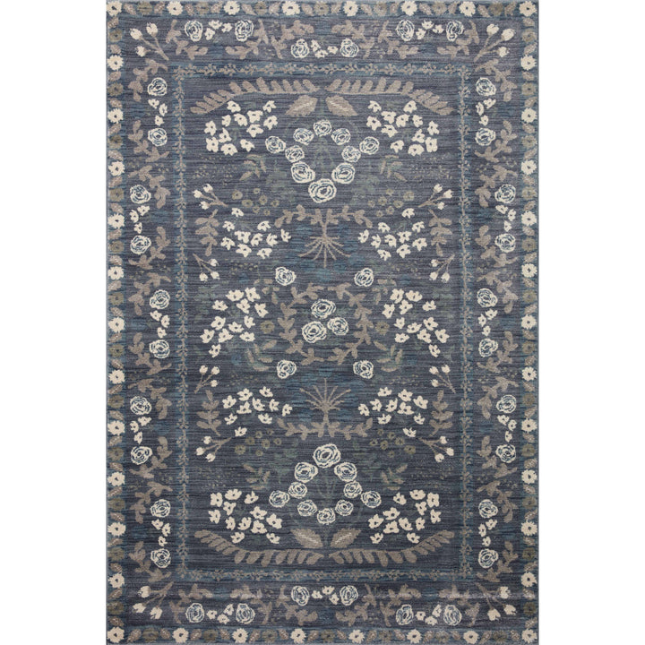 Rifle Paper Co. x Loloi Fiore Navy Grey 3'-7" x 5'-7" Accent Rug