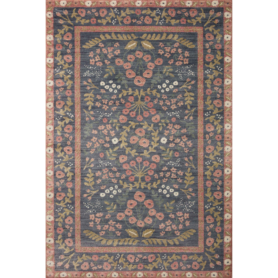 Rifle Paper Co. x Loloi Fiore Navy / Rust 6'-3" x 9' Area Rug