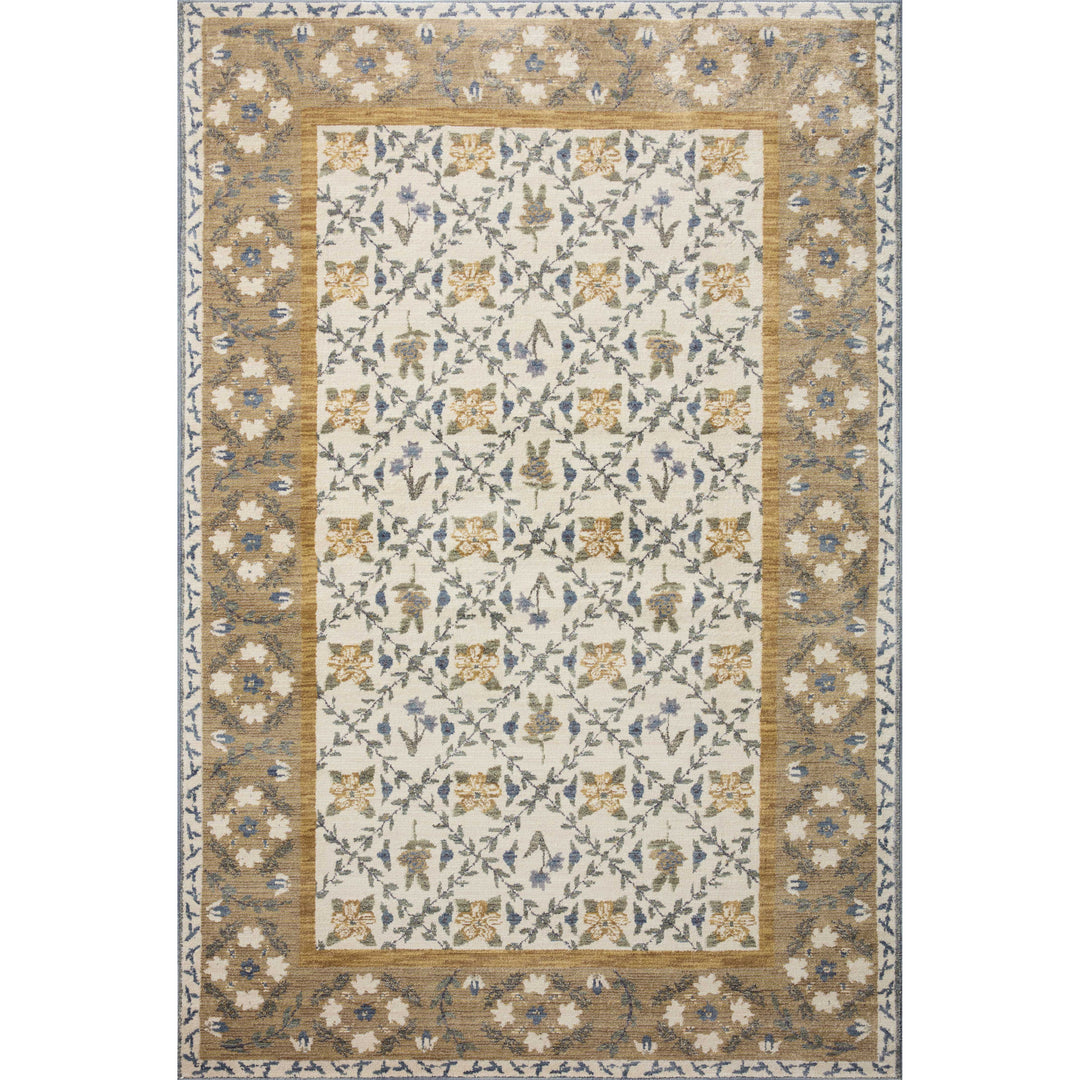 Rifle Paper Co. x Loloi Fiore Gold 2'-7" x 4' Accent Rug