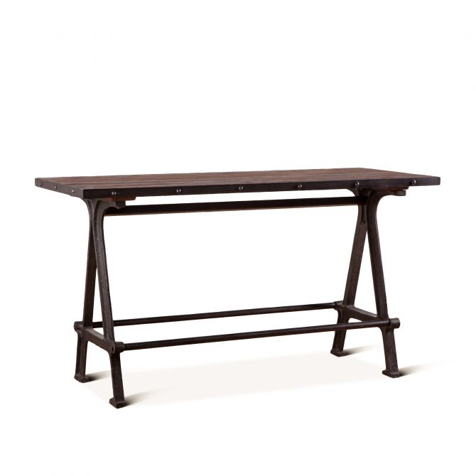 Industrial Teak 66" Reclaimed Wood Gathering Table Natural-Home Trends & Designs-HOMETD-FIT-GT66-Dining Tables-1-France and Son