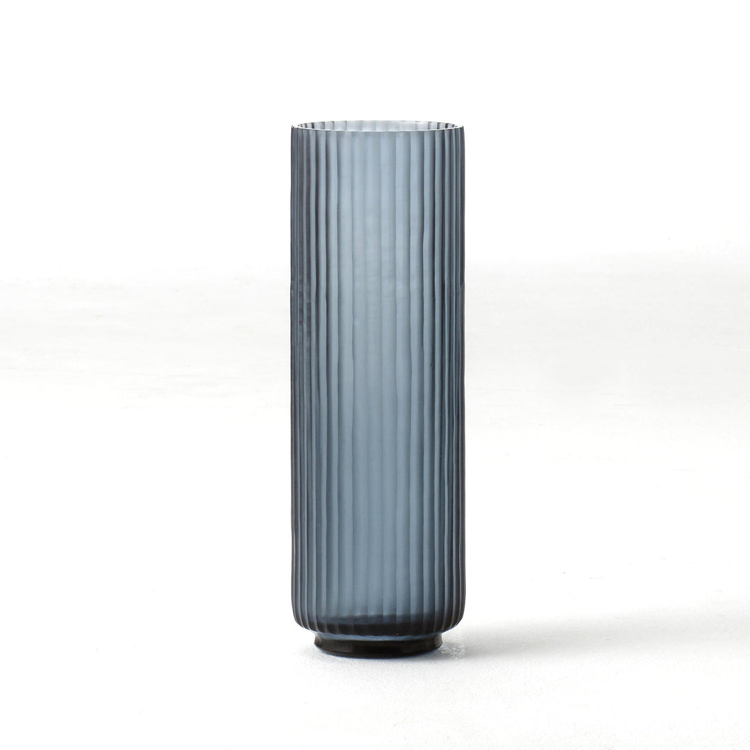 Indra Fluted Tall Vase - Blue