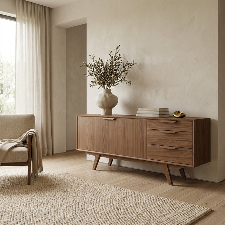 Collier Credenza - Tan Walnut
