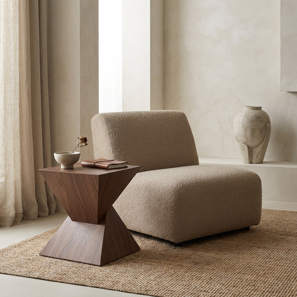 Luxor Side Table - Tan Walnut