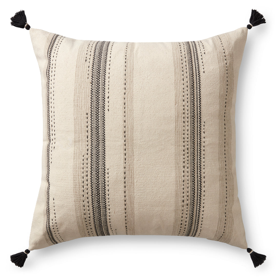 Magnolia Home by Joanna Gaines x Loloi FPMH0001 Black / Natural 36"W x 36"D x 6"H Pillow