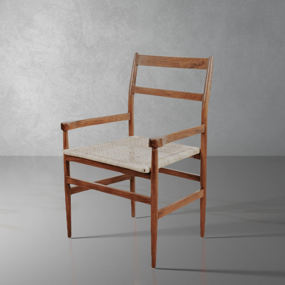 Derichs Dining Arm Chair with Cane Seat-France & Son-FL1035-Dining Chairs-1-France and Son