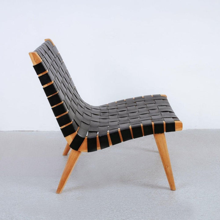 Risom Leather Lounge Chair-France & Son-FL1060PINK-Lounge ChairsBlush-7-France and Son