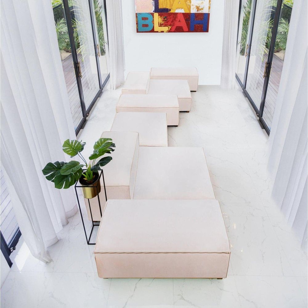 Barrett Modular Sectional - Fabric-France & Son-FL1065FBGE-SET-SectionalsComplete 8pc Set-1-France and Son