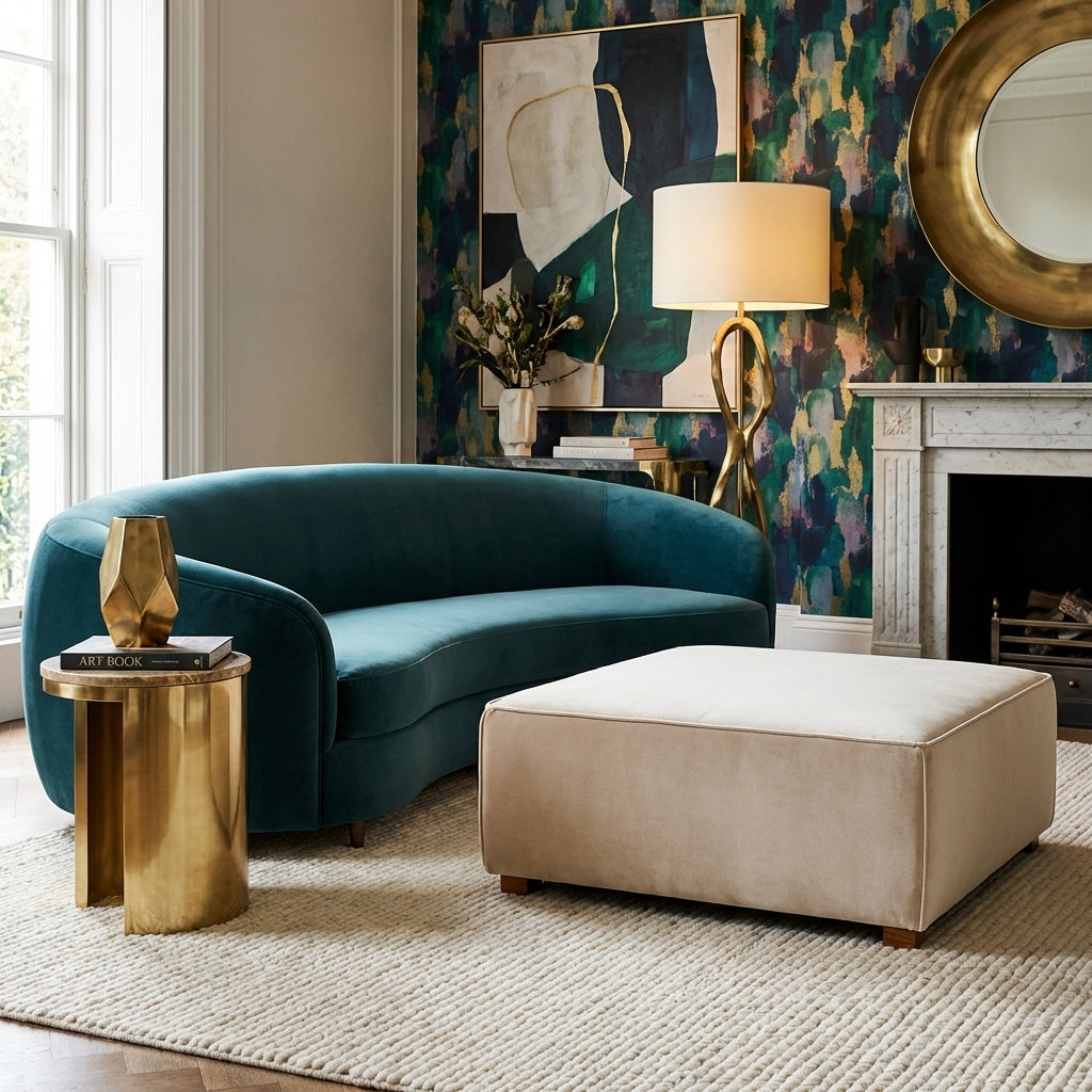Barrett Square Ottoman - Velvet