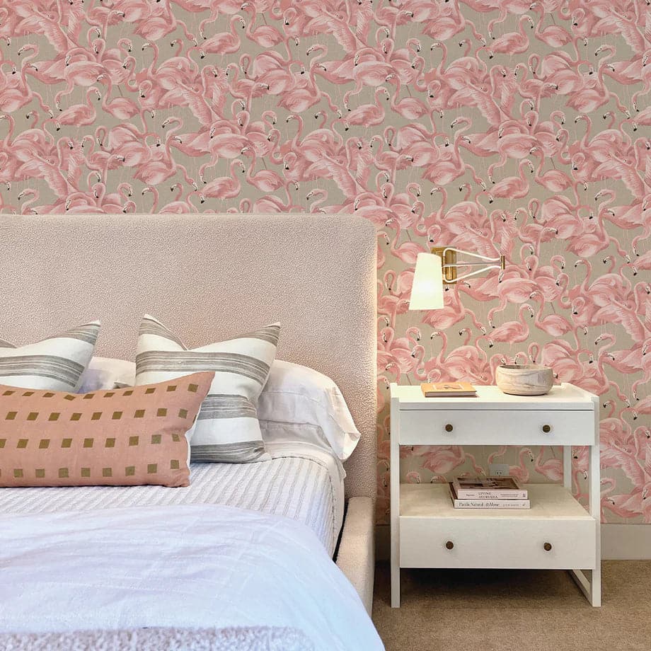 Flamingo Peel And Stick Wallpaper - Cheeky Pink-Tempaper & Co.-Tempaper-FL10538-DecorCheeky Pink-7-France and Son