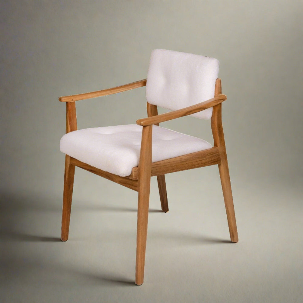 McMillian Dining Arm Chair-France & Son-FL1072OWHT-Dining Chairs-3-France and Son